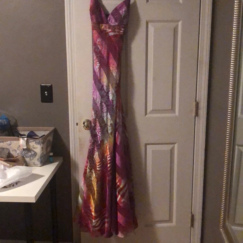 Prom dress sz 8 beaded slit in the side